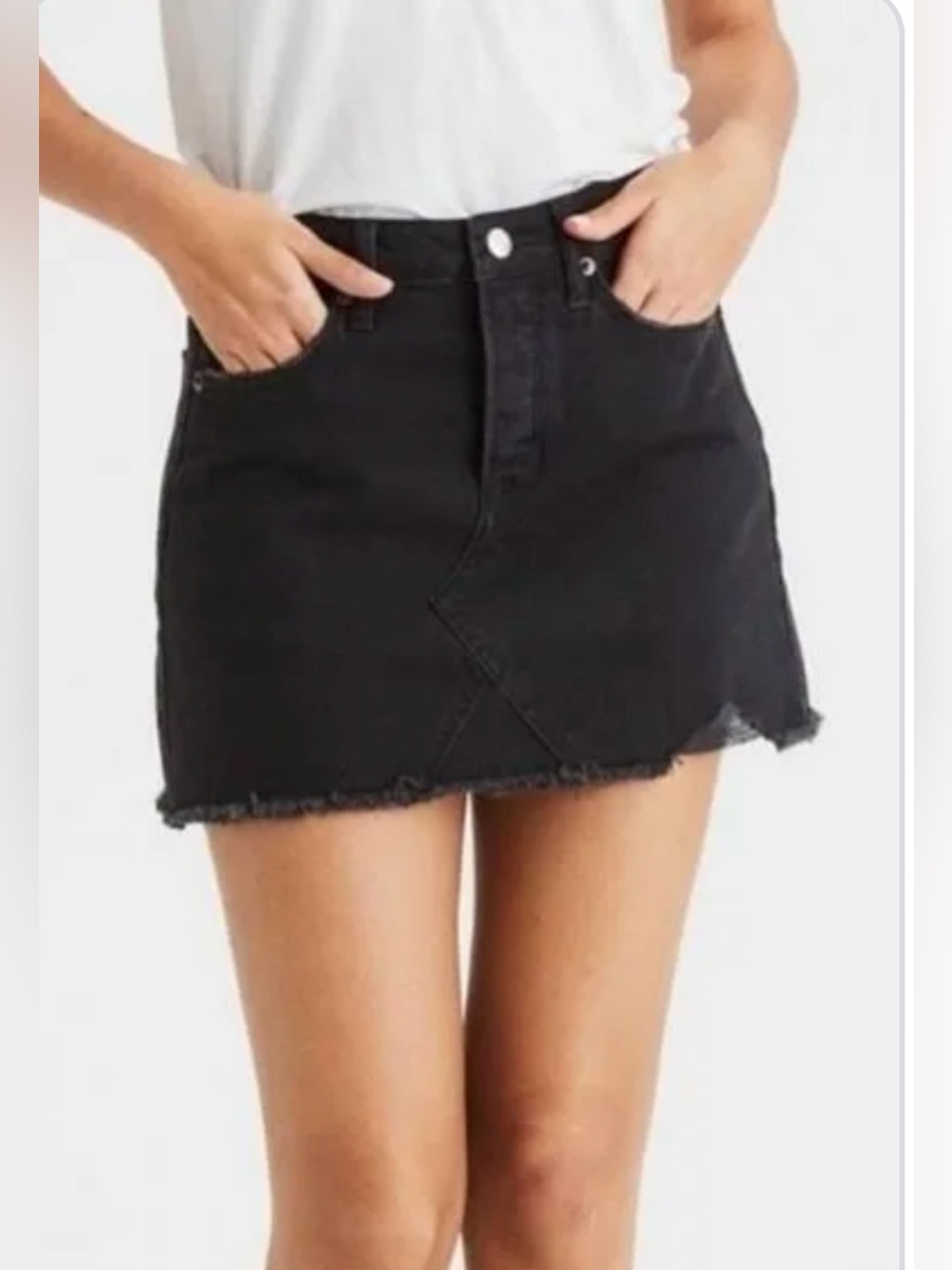 American Eagle Outfitters black denim mini skirt